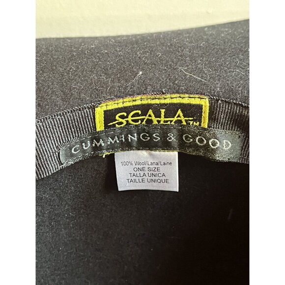Scala Cummings & Good Black Wool Wide Brim Hat With Rose Detail - One Size main image 7